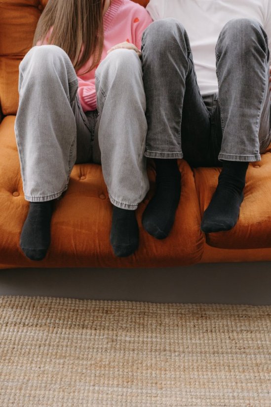Konopné ponožky | Unisex | Priedušné | Antibakteriálne | čierne - Veľkosť: 36-39