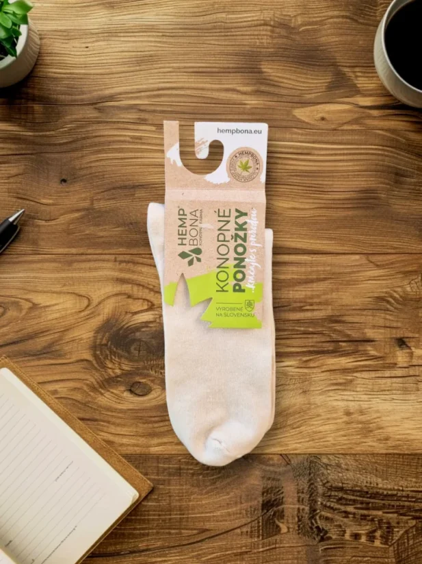 Hemp socks | Unisex | Breathable | Antibacterial | white - Size: 36-39