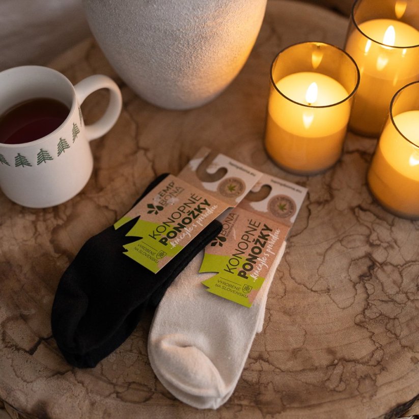 Hemp socks | Unisex | Breathable | Antibacterial | white - Size: 36-39