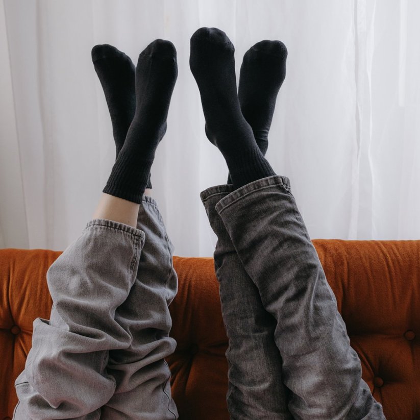 Konopné ponožky | Unisex | Priedušné | Antibakteriálne | čierne - Veľkosť: 36-39