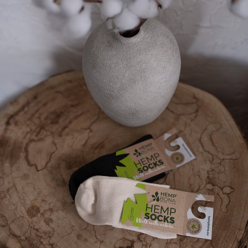 Hemp socks | Unisex | Breathable | Antibacterial | white - Size: 36-39