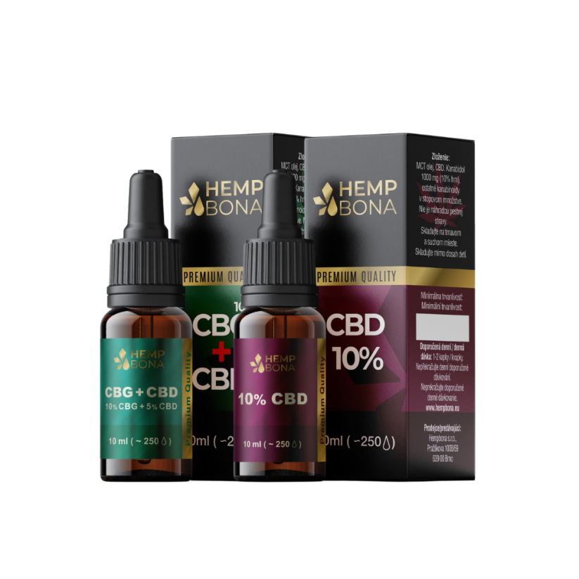 CBGCBD 15 % Öl Vollspektrum 10 ml + CBD 10 % Öl Vollspektrum 10 ml
