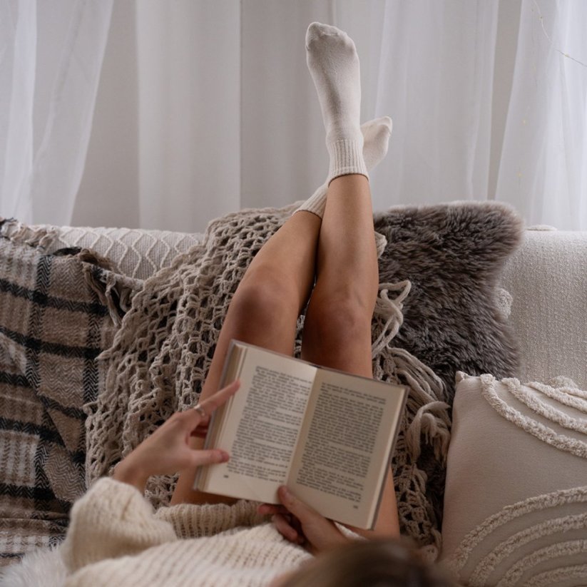 Hemp socks | Unisex | Breathable | Antibacterial | white - Size: 36-39